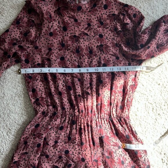 Zara Floral Long Sleeve Ruffle Dress - Picture 8 of 11